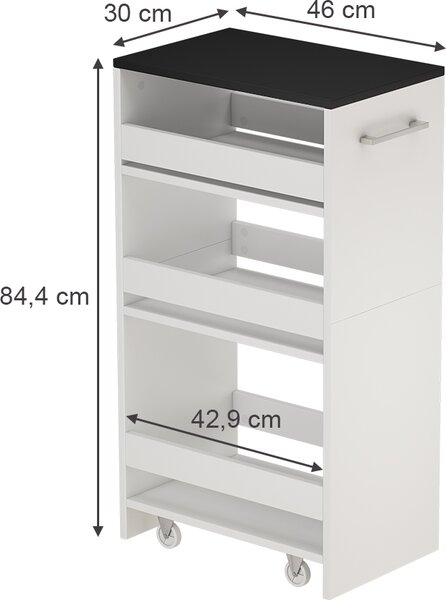 Přesouvání skříň Vicco Rivo Bílá/antracitová 30 x 84.8 cm, Model 51716