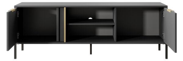 TV stolek/skříňka Lyran 2D (antracit + zlatá)