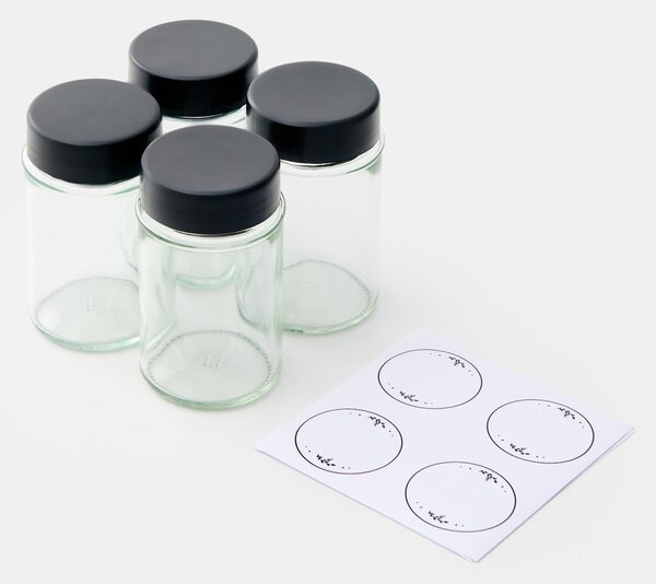 Sinsay - Sada nádob na koření se štítky 4 pack - clear