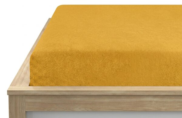 Froté prostěradlo PREMIUM žlutooranžové 90x200 cm
