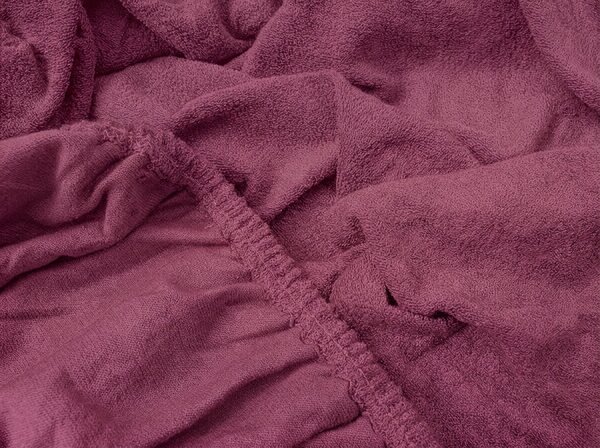 Froté prostěradlo do dětské postýlky PREMIUM 60x120 cm vínové