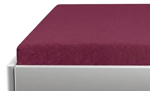 Froté prostěradlo do dětské postýlky PREMIUM 60x120 cm vínové