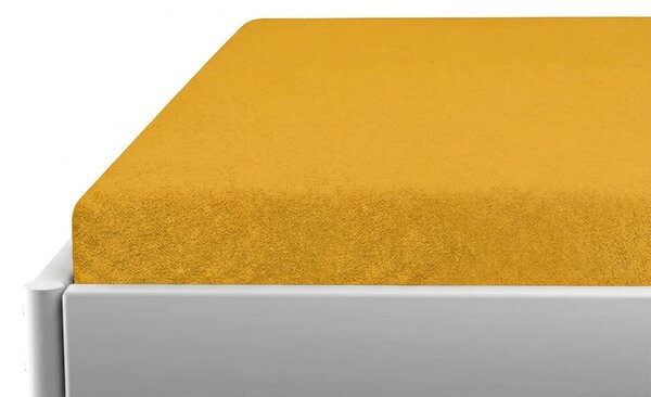 Froté prostěradlo do dětské postýlky PREMIUM 60x120 cm žlutooranžové