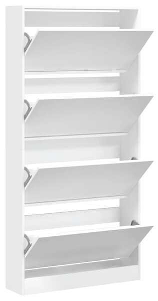 Botník se 4 výklopnými zásuvkami bílý 80 x 21 x 163,5 cm 3214364