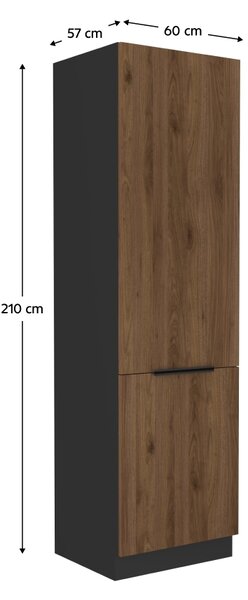Kondela Potravinová skříň Menzo 60 DK-210 2F - černá / ořech