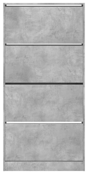 Botník se 4 výklopnými zásuvkami betonově šedý 80x21x163,5 cm 3214367