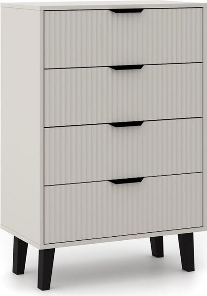BDW, komoda Scandi, 4 zásuvky, lonice, obývací pokoj, 80×40×90, kamír