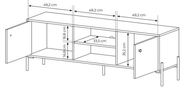 TV stolek/skříňka Scandia 153 2D (dub scandi + jedlička scandi)