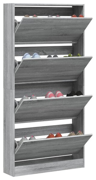 Botník se 4 výklopnými zásuvkami šedý sonoma 80 x 21 x 163,5 cm 3214369