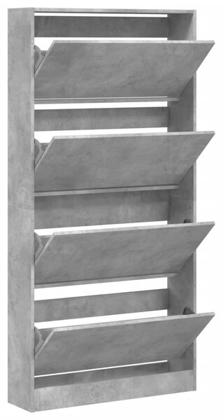 Botník se 4 výklopnými zásuvkami betonově šedý 80x21x163,5 cm 3214367