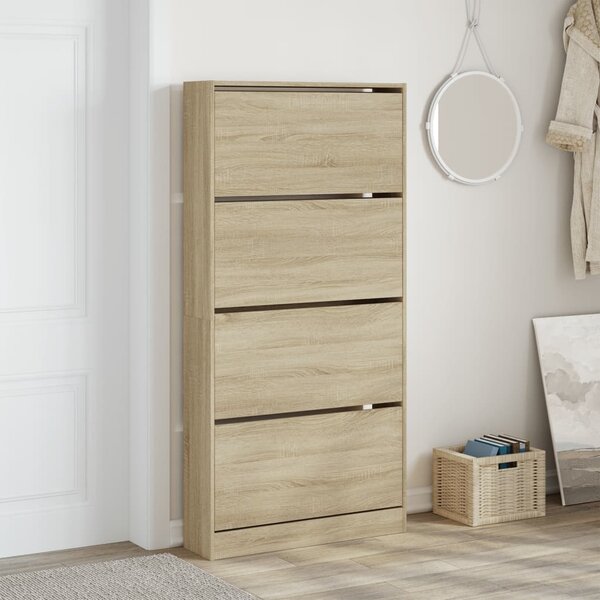 Botník se 4 výklopnými zásuvkami dub sonoma 80 x 21 x 163,5 cm 3214366