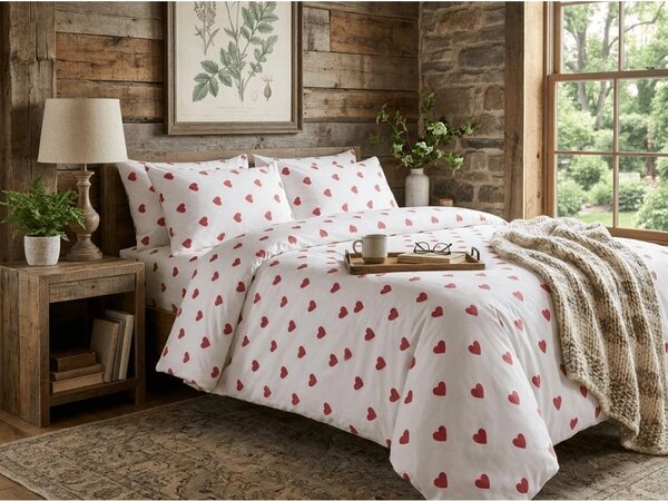 Bavlněné povlečení HEART CHARM bílé, 100% balvna Rozměr povlečení: 70 x 90 cm | 140 x 200 cm