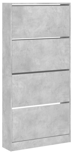 Botník se 4 výklopnými zásuvkami betonově šedý 80x21x163,5 cm 3214367