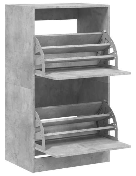 Botník se 2 výklopnými zásuvkami betonově šedý 60 x 42 x 108 cm 3214388