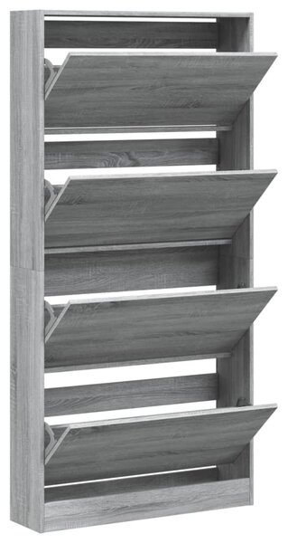 Botník se 4 výklopnými zásuvkami šedý sonoma 80 x 21 x 163,5 cm 3214369
