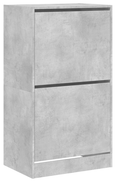 Botník se 2 výklopnými zásuvkami betonově šedý 60 x 42 x 108 cm 3214388