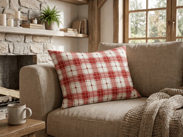 Povlak na polštář z mikrovlákna TARTAN HEART 50x70 cm, barevný