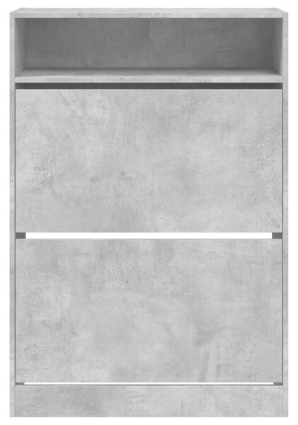 Botník se 2 výklopnými zásuvkami betonově šedý 80 x 34 x 116 cm 3214409