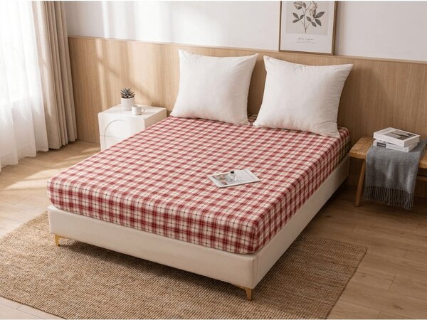 Prostěradlo z mikrovlákna TARTAN HEART barevné 90x200 cm