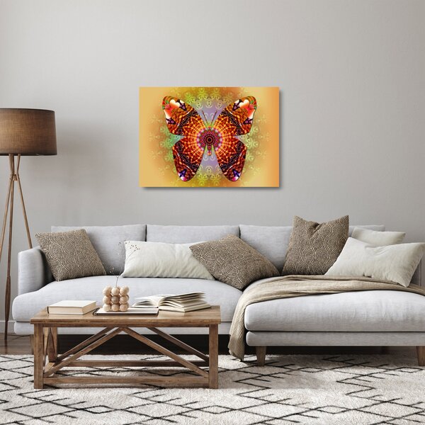 Skleněný obraz - Etno motýl (70x50 cm)