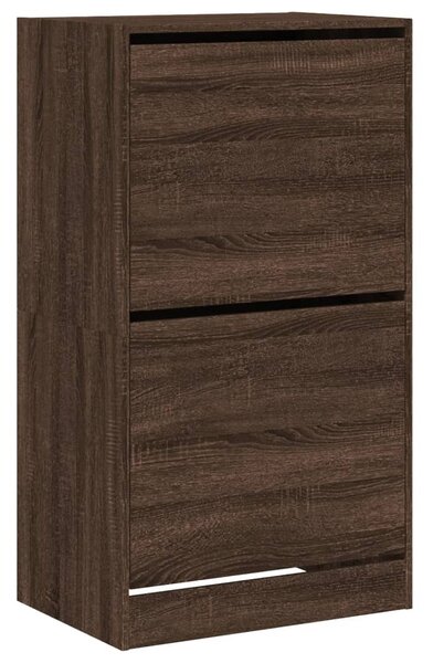 Botník se 2 výklopnými zásuvkami hnědý dub 60 x 42 x 108 cm 3214391