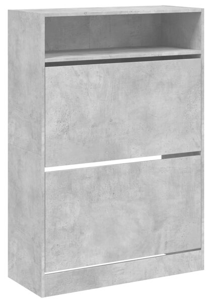 Botník se 2 výklopnými zásuvkami betonově šedý 80 x 34 x 116 cm 3214409