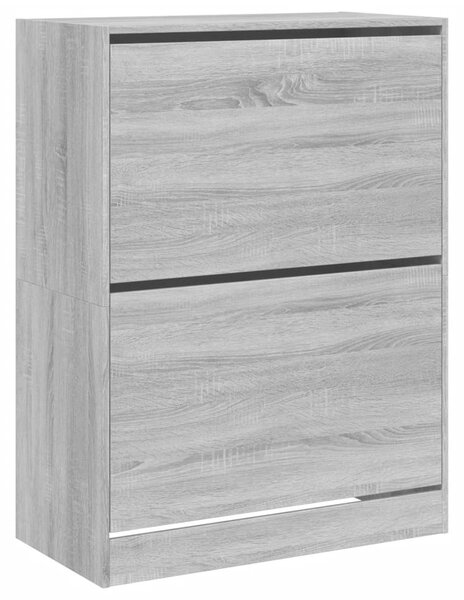 Botník se 2 výklopnými zásuvkami šedý sonoma 80 x 42 x 108 cm 3214404