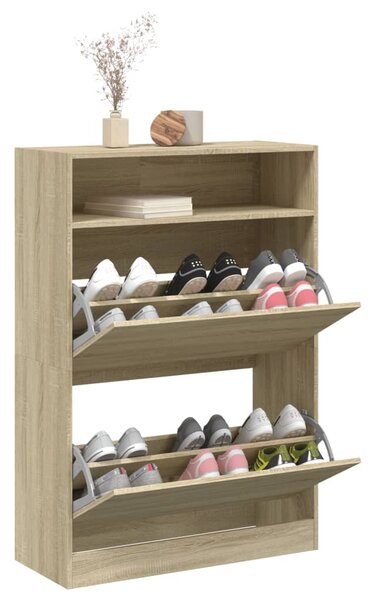 Botník se 2 výklopnými zásuvkami dub sonoma 80 x 34 x 116 cm 3214408