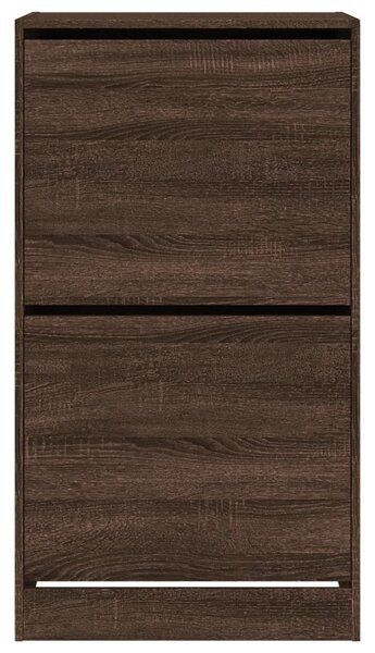 Botník se 2 výklopnými zásuvkami hnědý dub 60 x 42 x 108 cm 3214391