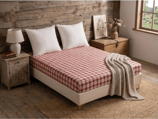 Prostěradlo z mikrovlákna TARTAN HEART barevné 90x200 cm