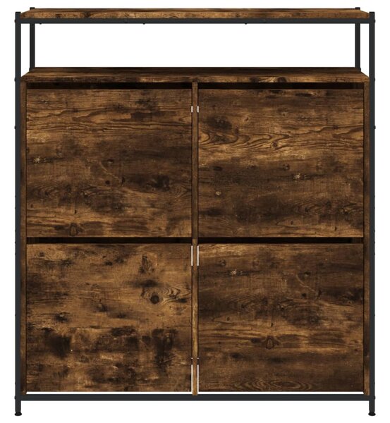 Botník se 4 výklopnými zásuvkami kouřový dub 100 x 34 x 112 cm 3214415
