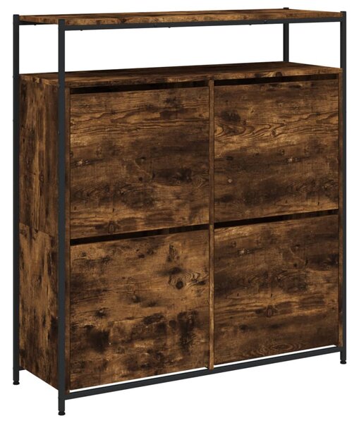 Botník se 4 výklopnými zásuvkami kouřový dub 100 x 34 x 112 cm 3214415
