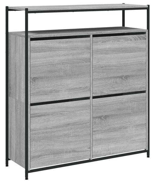 Botník se 4 výklopnými zásuvkami šedý sonoma 100 x 34 x 112 cm 3214416