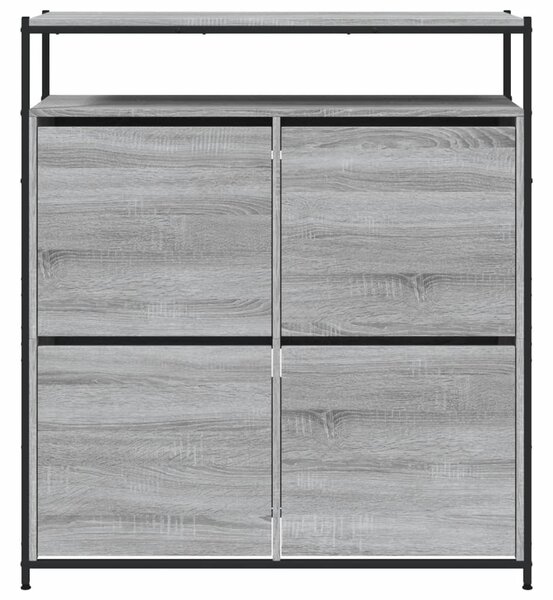 Botník se 4 výklopnými zásuvkami šedý sonoma 100 x 34 x 112 cm 3214416
