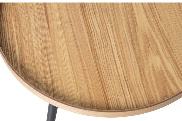 Béžovo-černý konferenční stolek WOOOD Mesa, ø 78 cm
