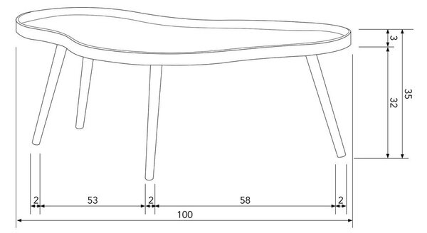 Odkládací stolek 58x100 cm Mae – WOOOD