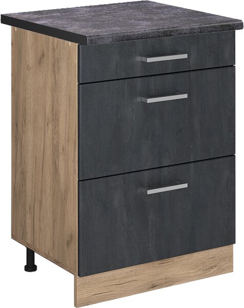 Spodní skříňka kuchyňské linky Vicco R-Line Černý beton 60 cm PD Antracit, Model 47549