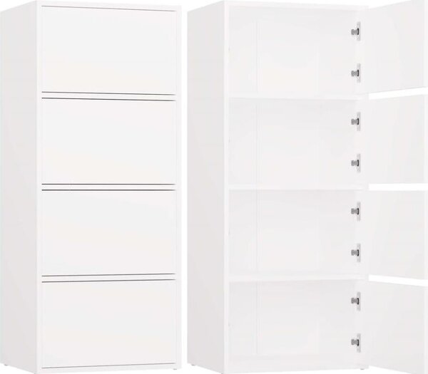 BDW, komoda se 4 dvíky, ALMA, systém Tip-ON, 50 × 119 × 40 cm, bílá