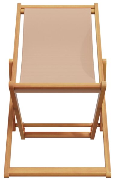 Skládací židle 2 ks, taupe látka a masivní dřevo 3214499