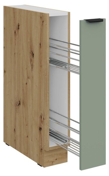 Kondela Dolní kuchyňská skříňka s výsuvným košem Arsany 15 D Cargo BB - aquamarine / dub artisan