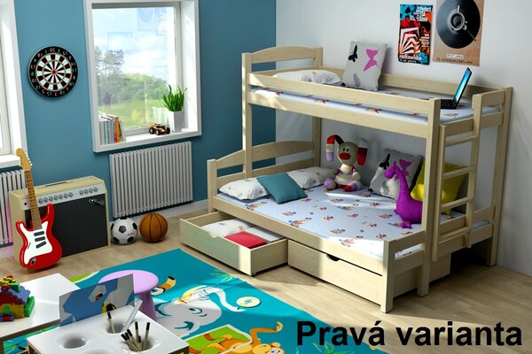 Patrová postel Sawana Varianta: Levá,, Modrá, 120x180