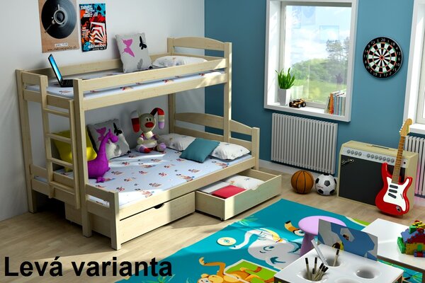 Patrová postel Sawana Varianta: Levá,, Modrá, 120x180