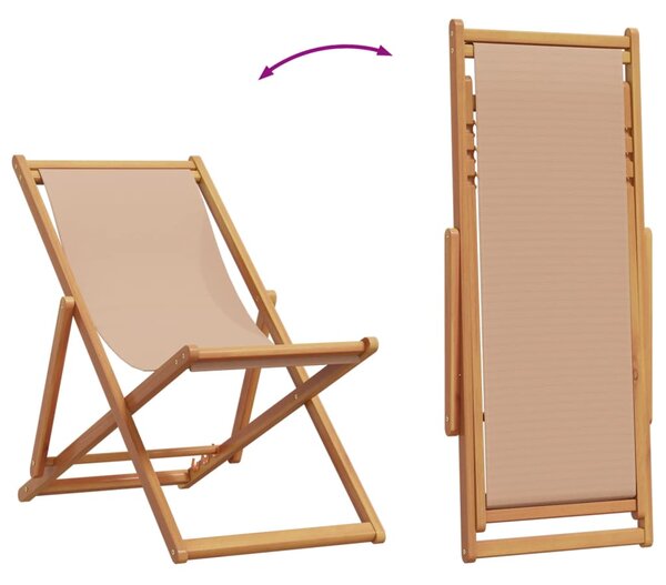 Skládací židle 2 ks, taupe látka a masivní dřevo 3214499