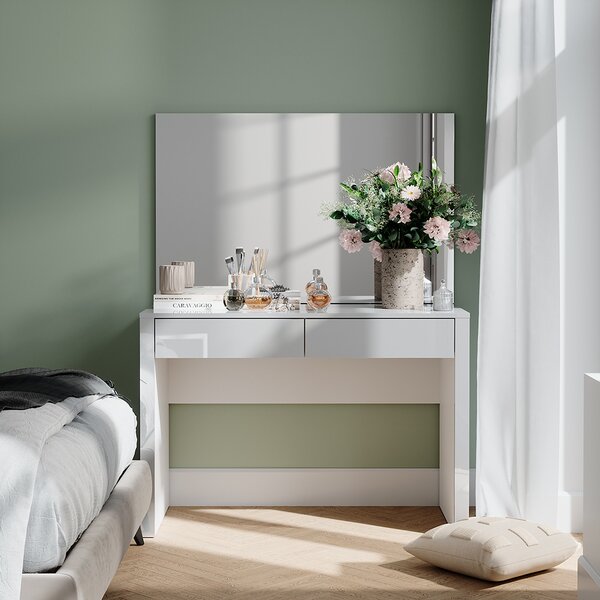 Toaletní stolek Vicco Annabelle Bílá vysoký lesk/bílá 110 cm se zrcadlem, Model 55016