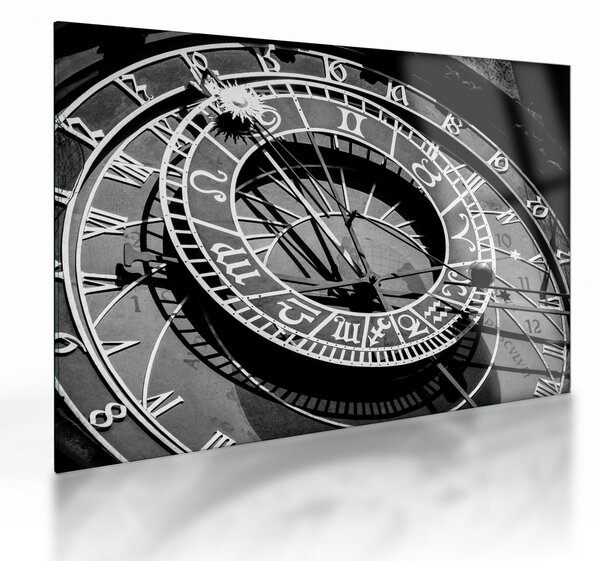 Skleněný obraz - Astronomické hodiny, Praha, Česká Republika (70x50 cm)