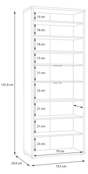 Botník, barva kašmírová, š: 74,5cm