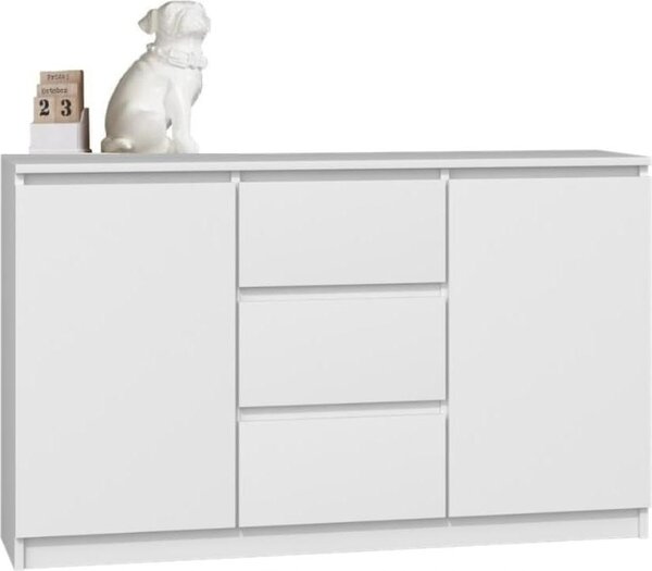 BDW, komoda se zásuvkami, 120×97 cm, COCO, 2D4SZ, bílá 2d3sz