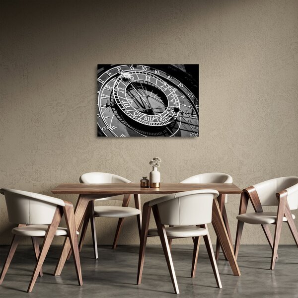 Skleněný obraz - Astronomické hodiny, Praha, Česká Republika (70x50 cm)