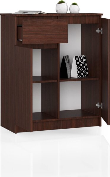 BDW, komoda s 1 zásuvkou a 2 dvíky, 80x99x40 cm, píborník, wenge