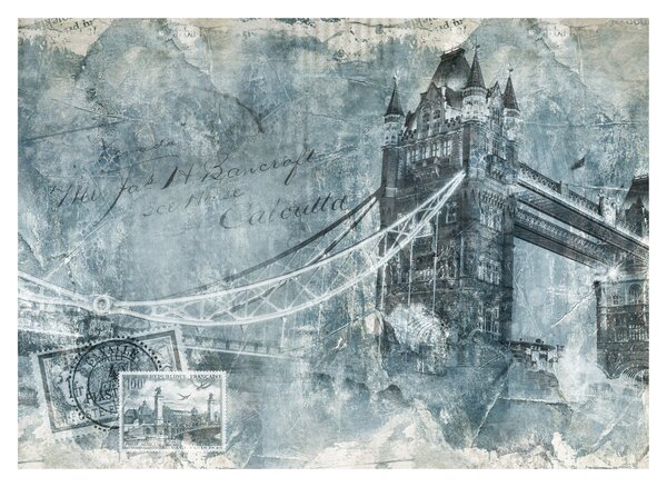 Skleněný obraz - Tower Bridge v chladných tónech (70x50 cm)
